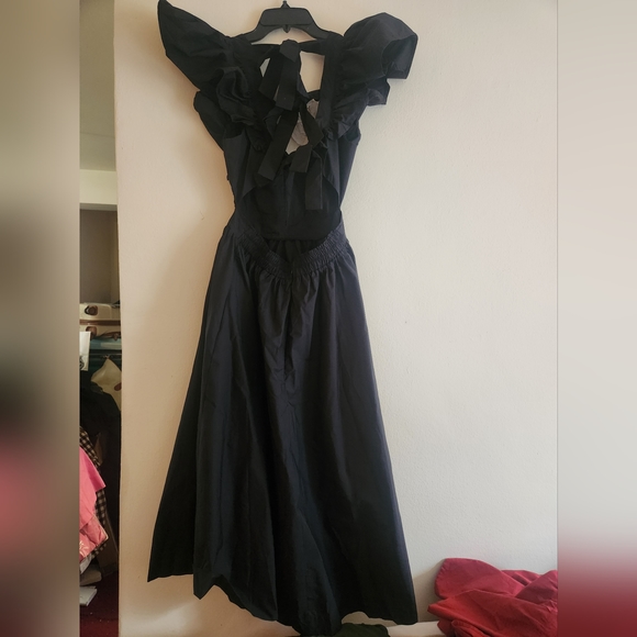 En Saison Monti midi dress tie-back black sz M BNWT - Picture 4 of 8